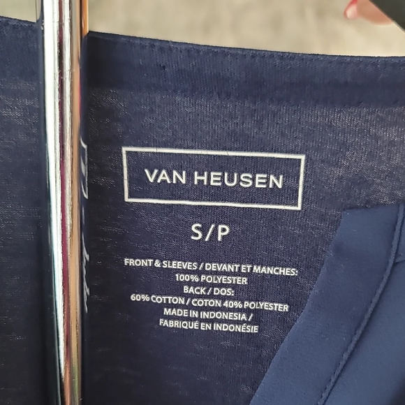 Van Heusen Blue Lace Cap Sleeve Blouse - Picture 2 of 7